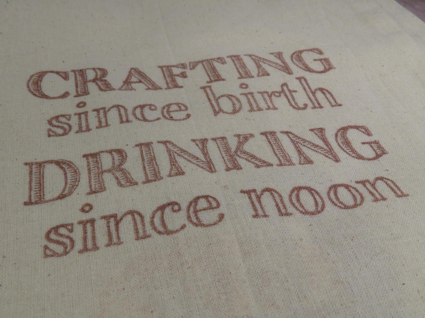 "Crafting Since Birth" project bag