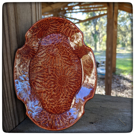 Sunflower soap dish (oval scalloped)