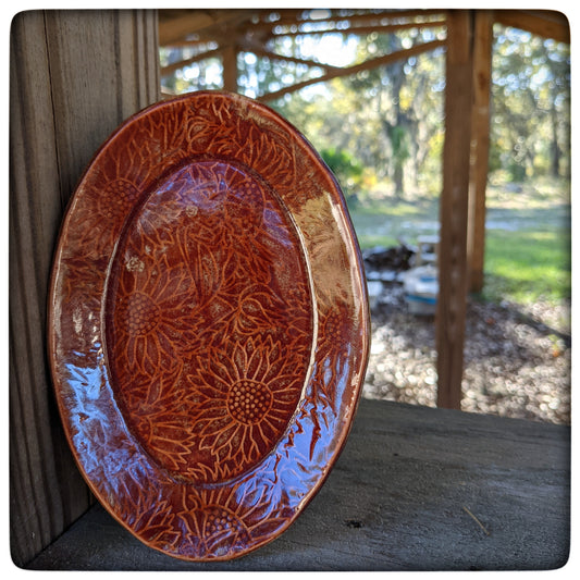 Sunflower soap dish (oval)