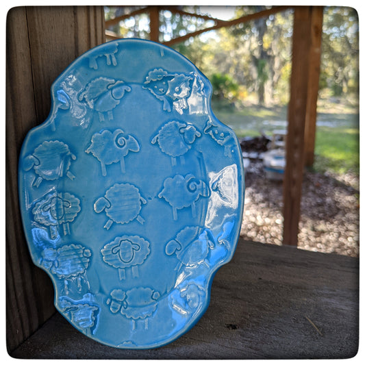Sheep soap dish (oval scalloped)