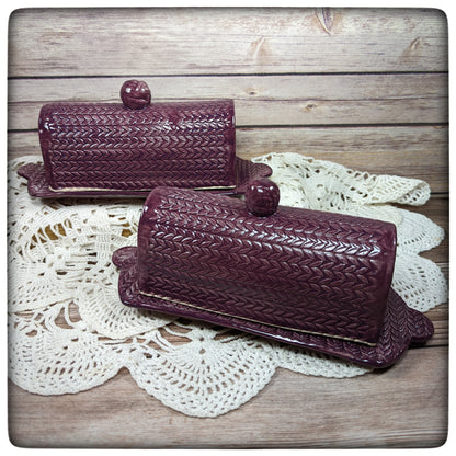 Knit Stitch butter dish
