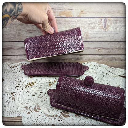 Knit Stitch butter dish