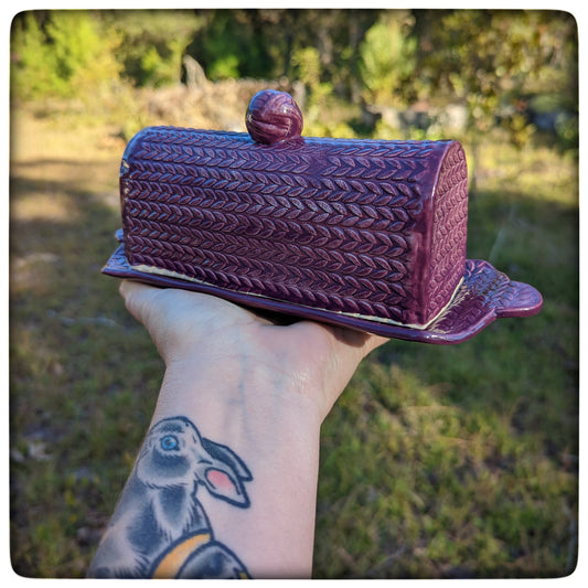Knit Stitch butter dish
