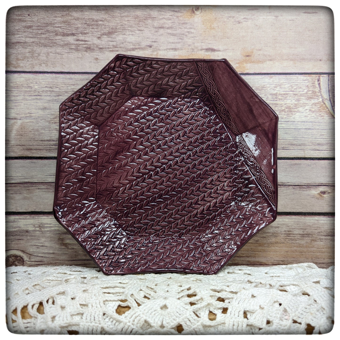 Knit Stitch octagon dish (7 inch)