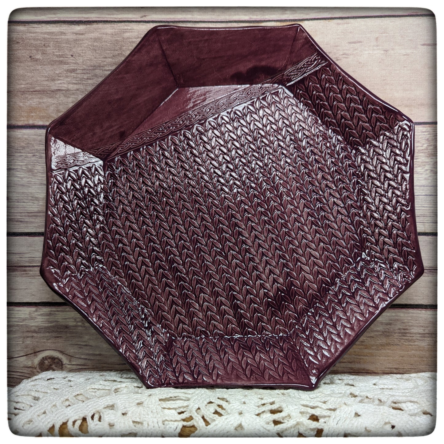 Knit Stitch octagon dish (9 inch)