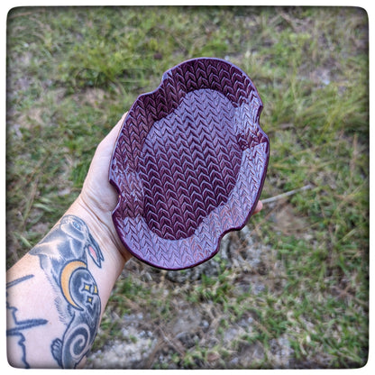 Knit Stitch soap dish (oval scalloped)
