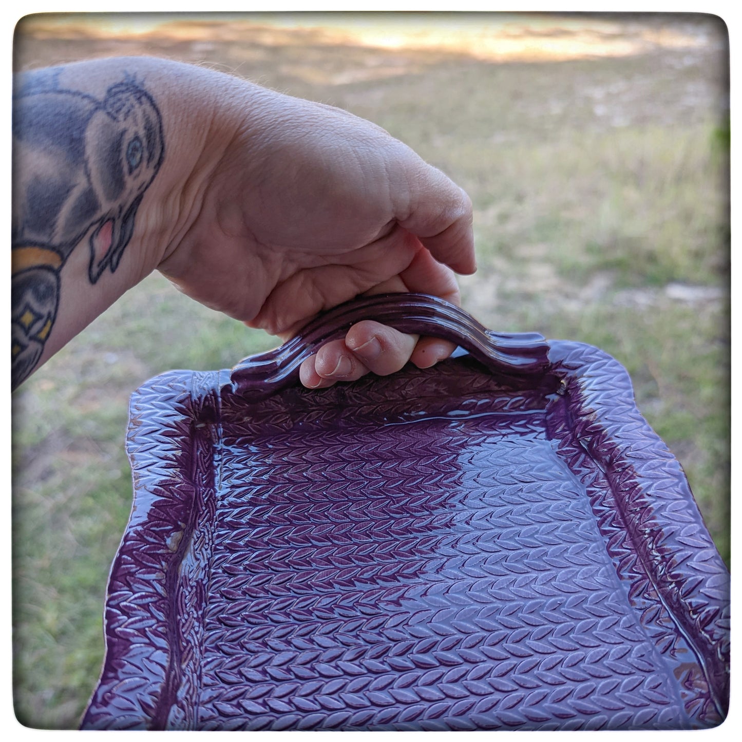 Knit Stitch oblong tray (14 inch)